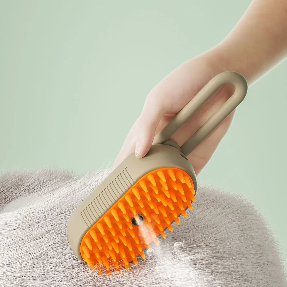 Dog Cat Steamy Brush Spray Massage 3 In1 Rechargeable Electric New Steam Brush Pet Removal Tangled and Loosse Combs Cleaner