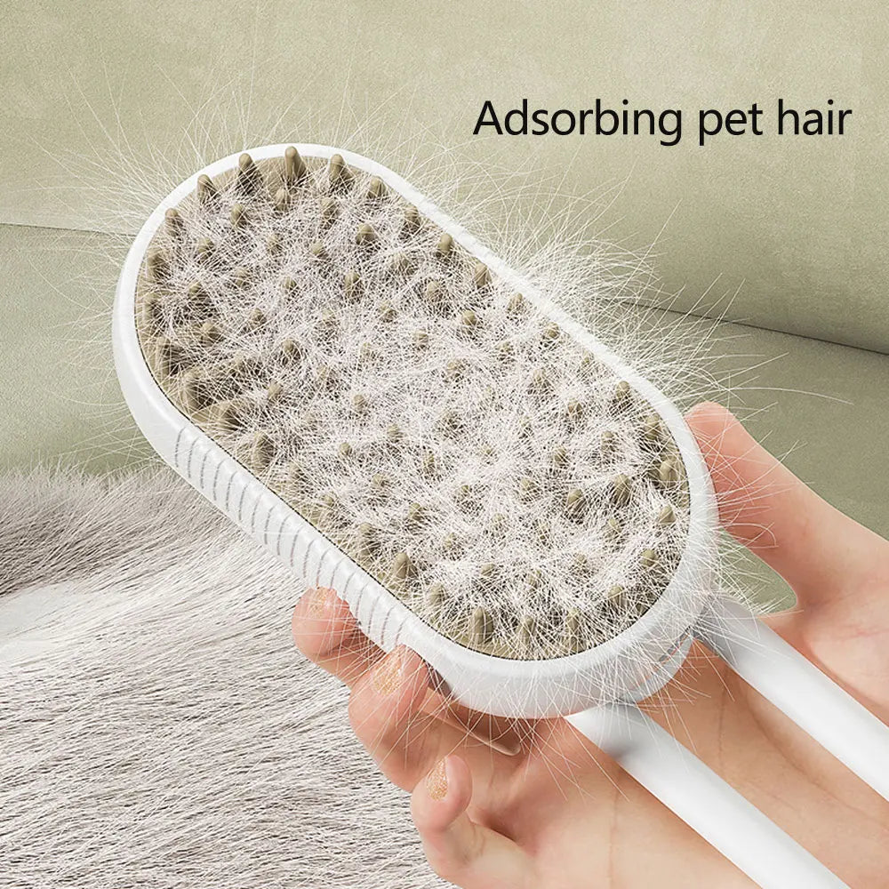 Dog Cat Steamy Brush Spray Massage 3 In1 Rechargeable Electric New Steam Brush Pet Removal Tangled and Loosse Combs Cleaner