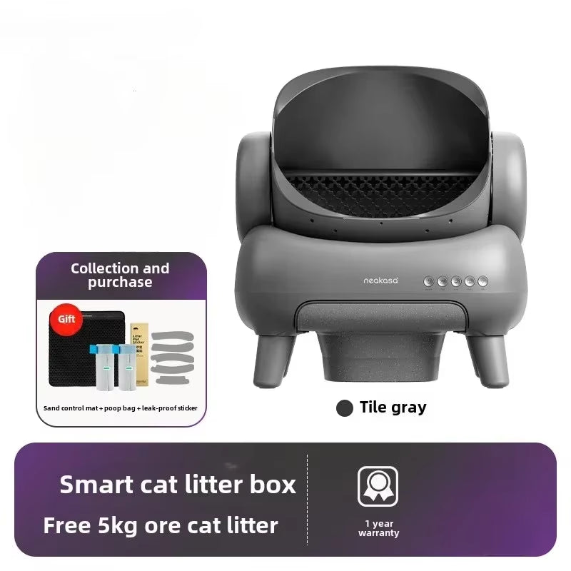 2025 EU Intelligent Fully Automatic Cat Litter Box Open Electric Cleaning Cat Toilet Oversized Poop Shovel Cat Supplies